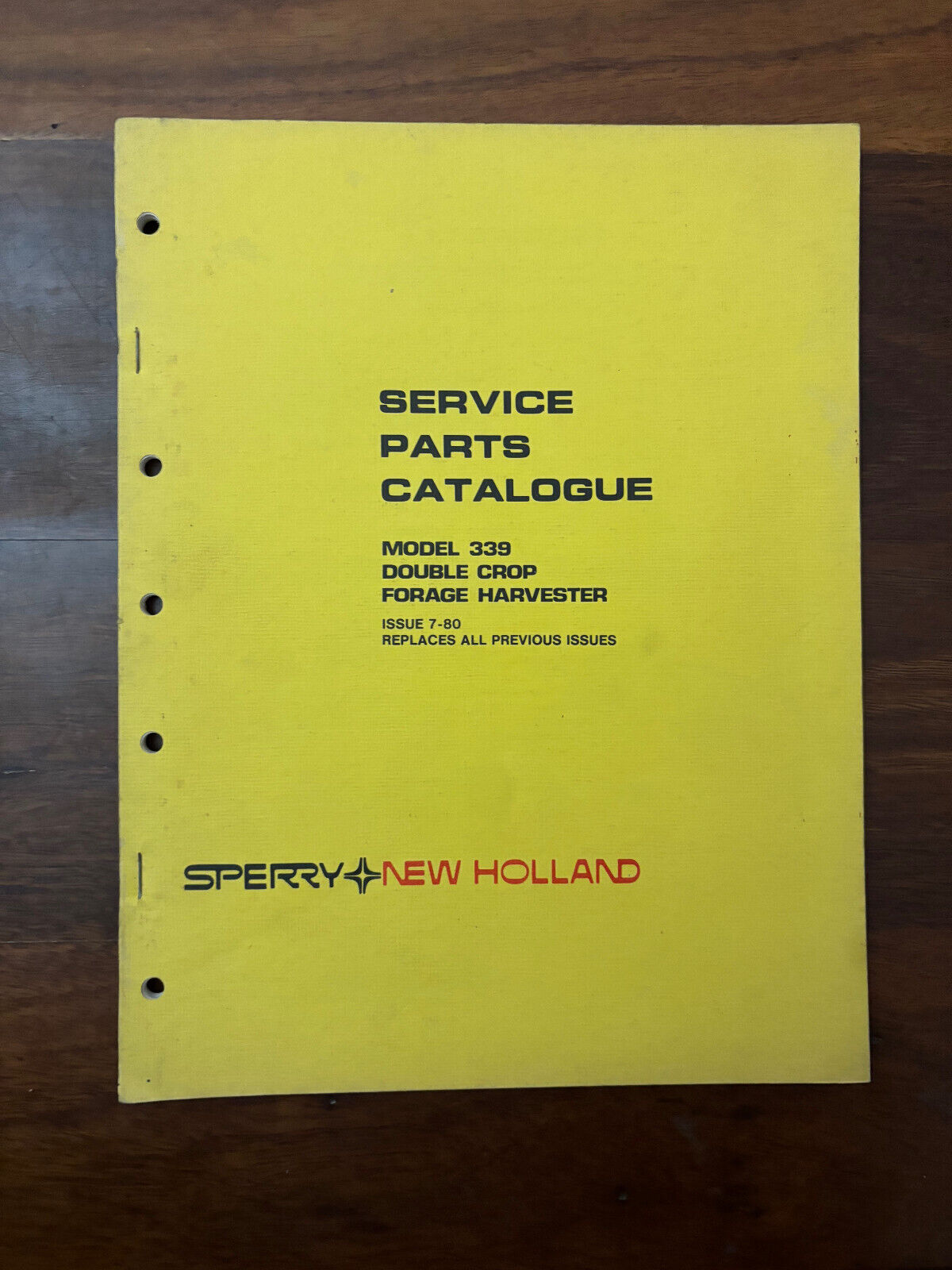 SERVICE PARTS CATALOGUE MODEL 339 DOUBLE CROP FORAGE HARVESTER ISSUE 7-80