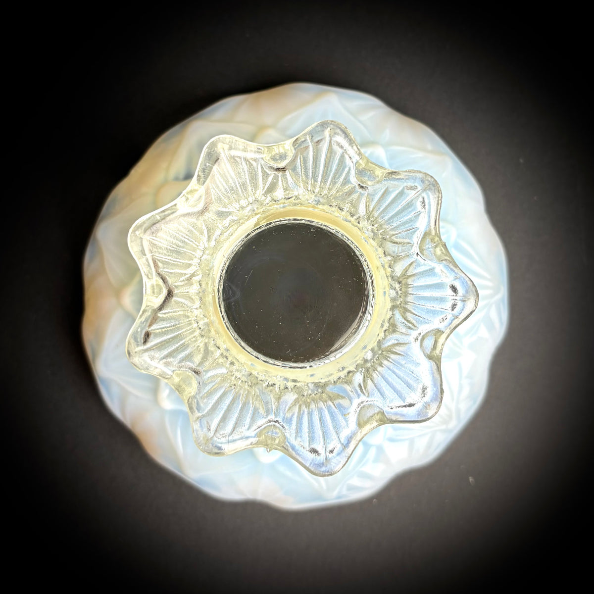 Antique Dugan Palisades Opalescent Glass Vase c1905