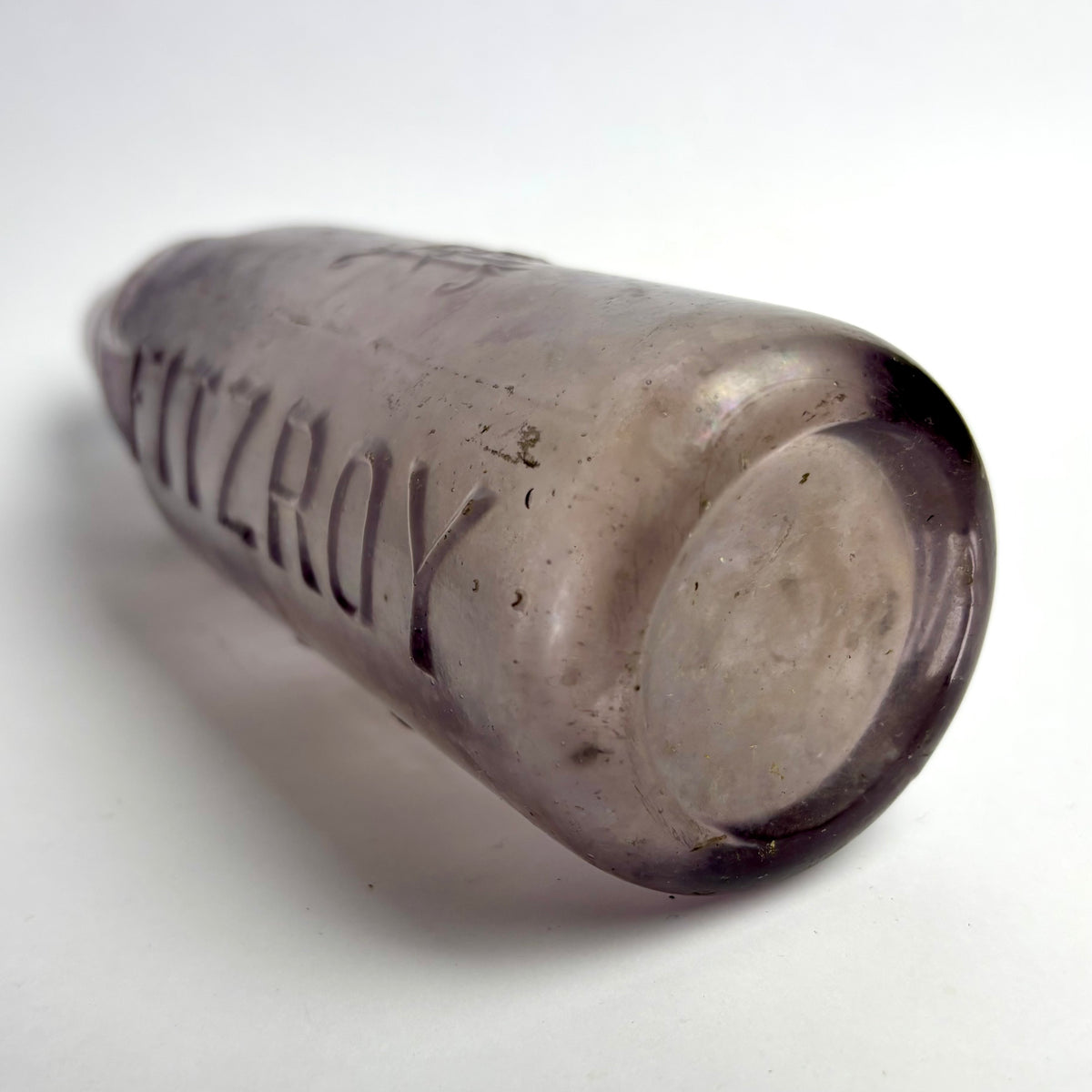 R. Harrison Fitzroy Crown Seal Bottle – Amethyst Glass – RH Monogram – Victoria c1900