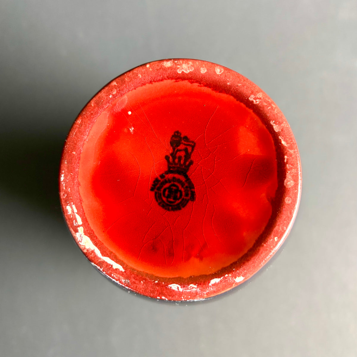 Royal Doulton Flambé Landscape Vase – Red Flambe Glaze – England – 20 cm