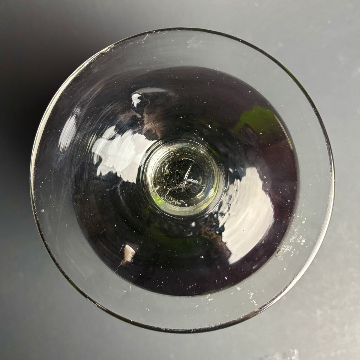 Large Vintage Amethyst Over Green Art Glass Goblet Vase – Cased Glass