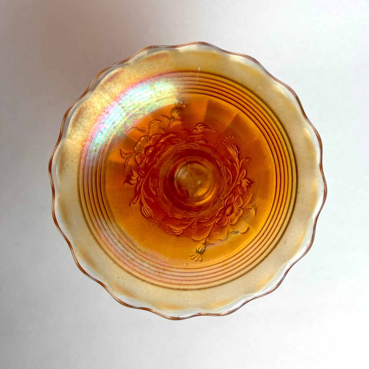 Dugan Summer Days Carnival Glass Vase Marigold Antique Art Nouveau