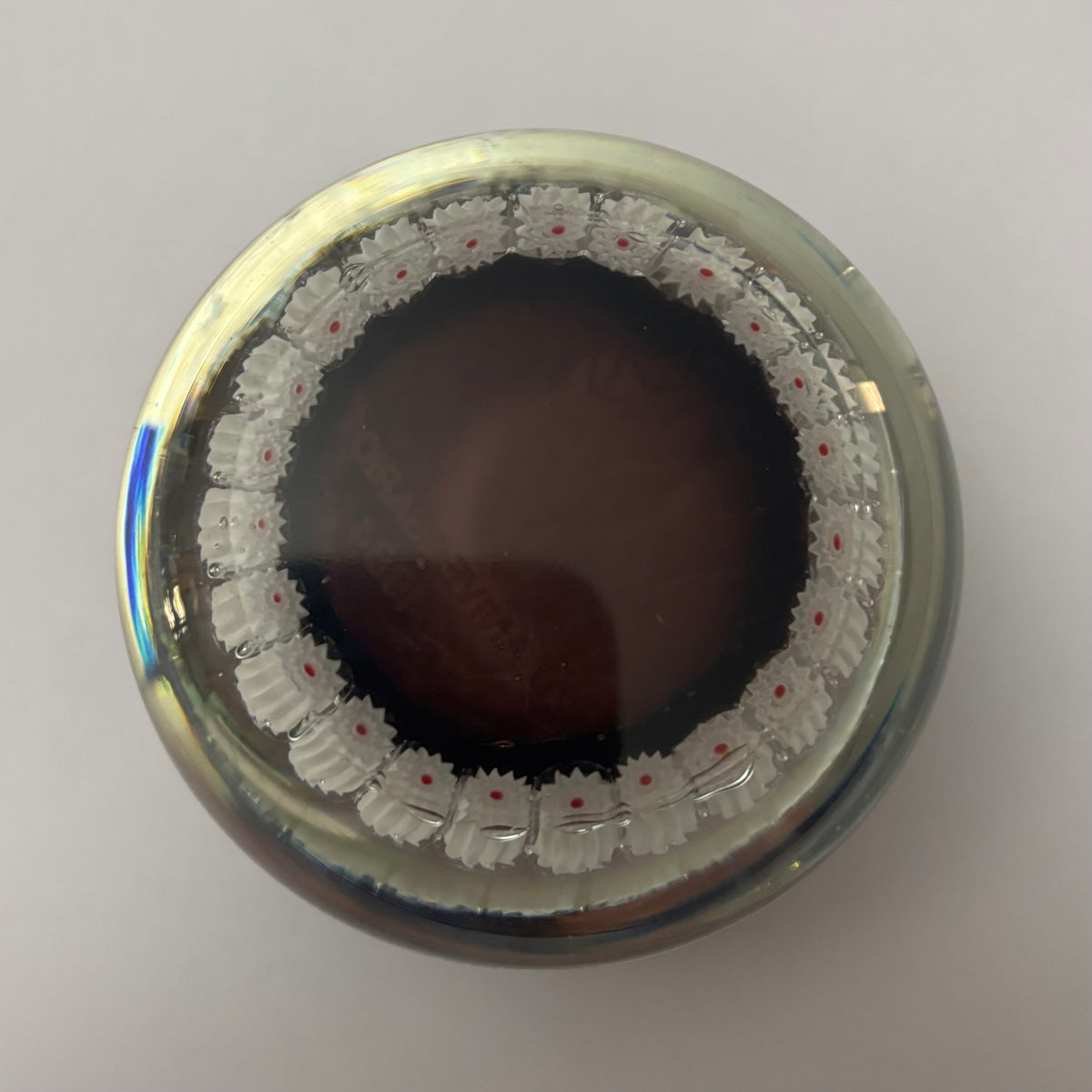 Murano Millefiori Glass Paperweight – Tulipa Negra Anniversary 1964–1984