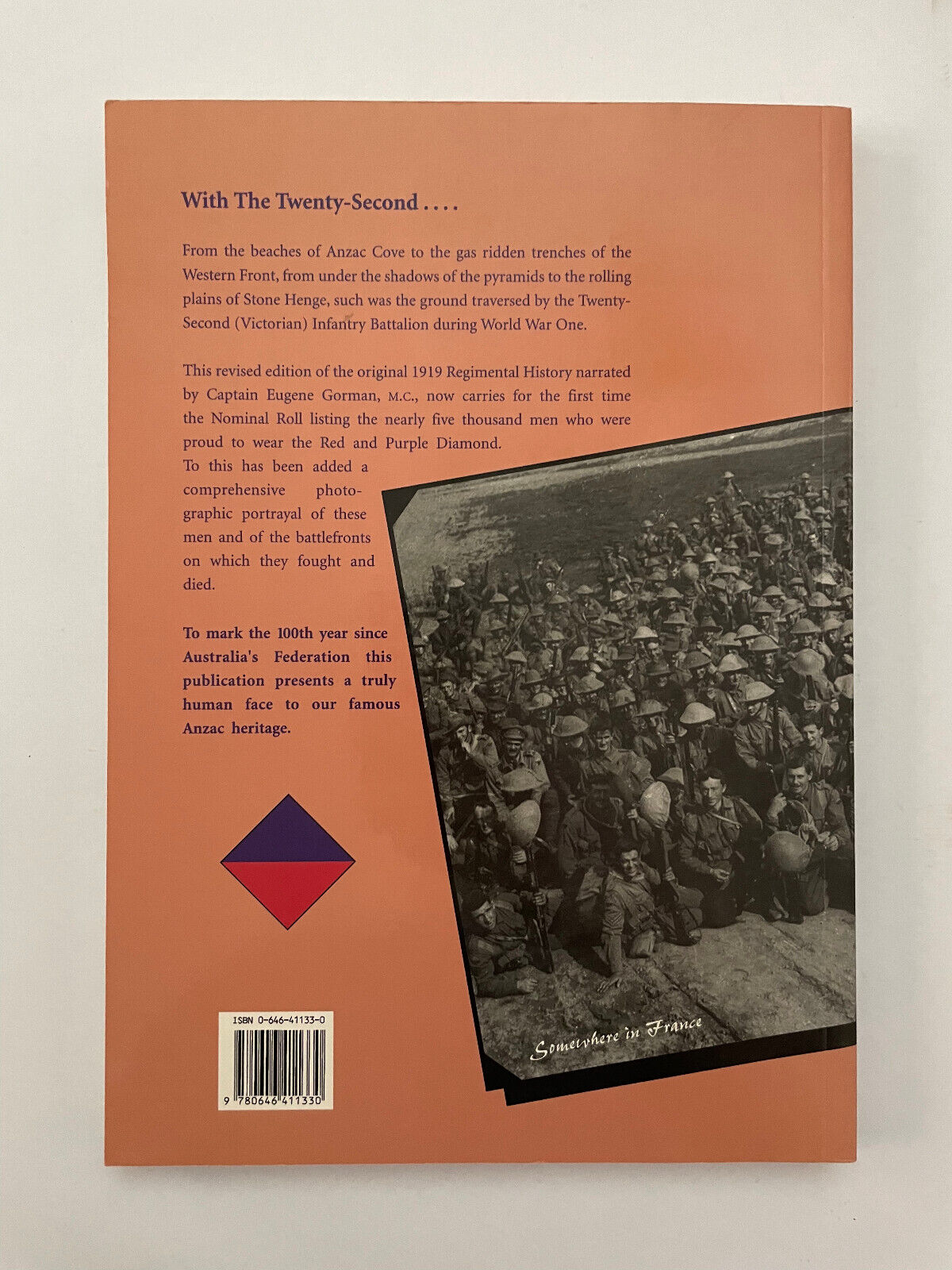 'With The Twenty-Second'. A History of the Twenty-Second Battalion AIF Softcover