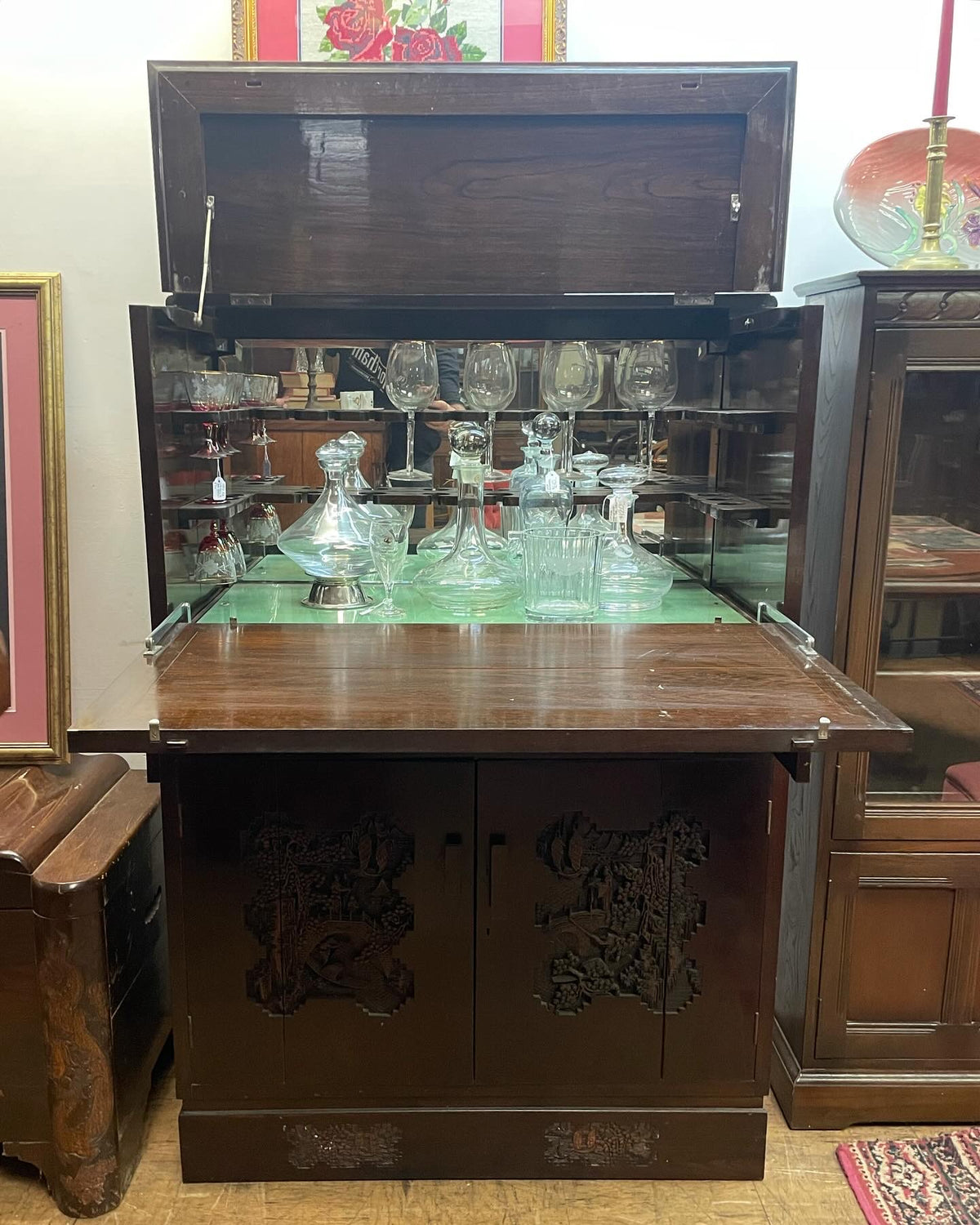 MCM Hong Kong Carved Cocktail Cabinet