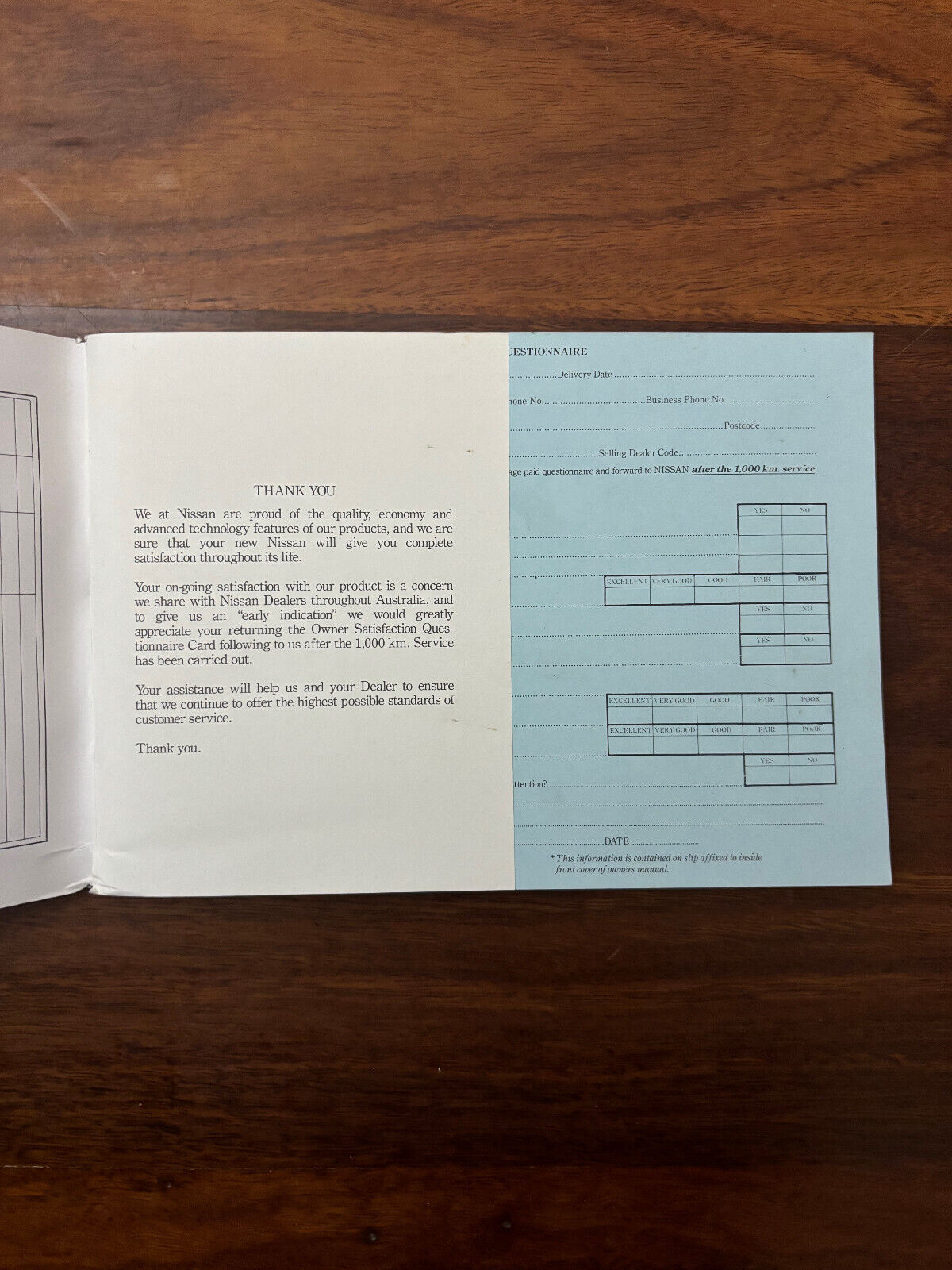 NISSAN BLUEBIRD Model 910 Series, Owners Manual 4th Edition