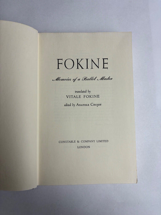 Fokine: Memoirs of a Ballet Master by Anatole Chujoy  (Hardback 1961)