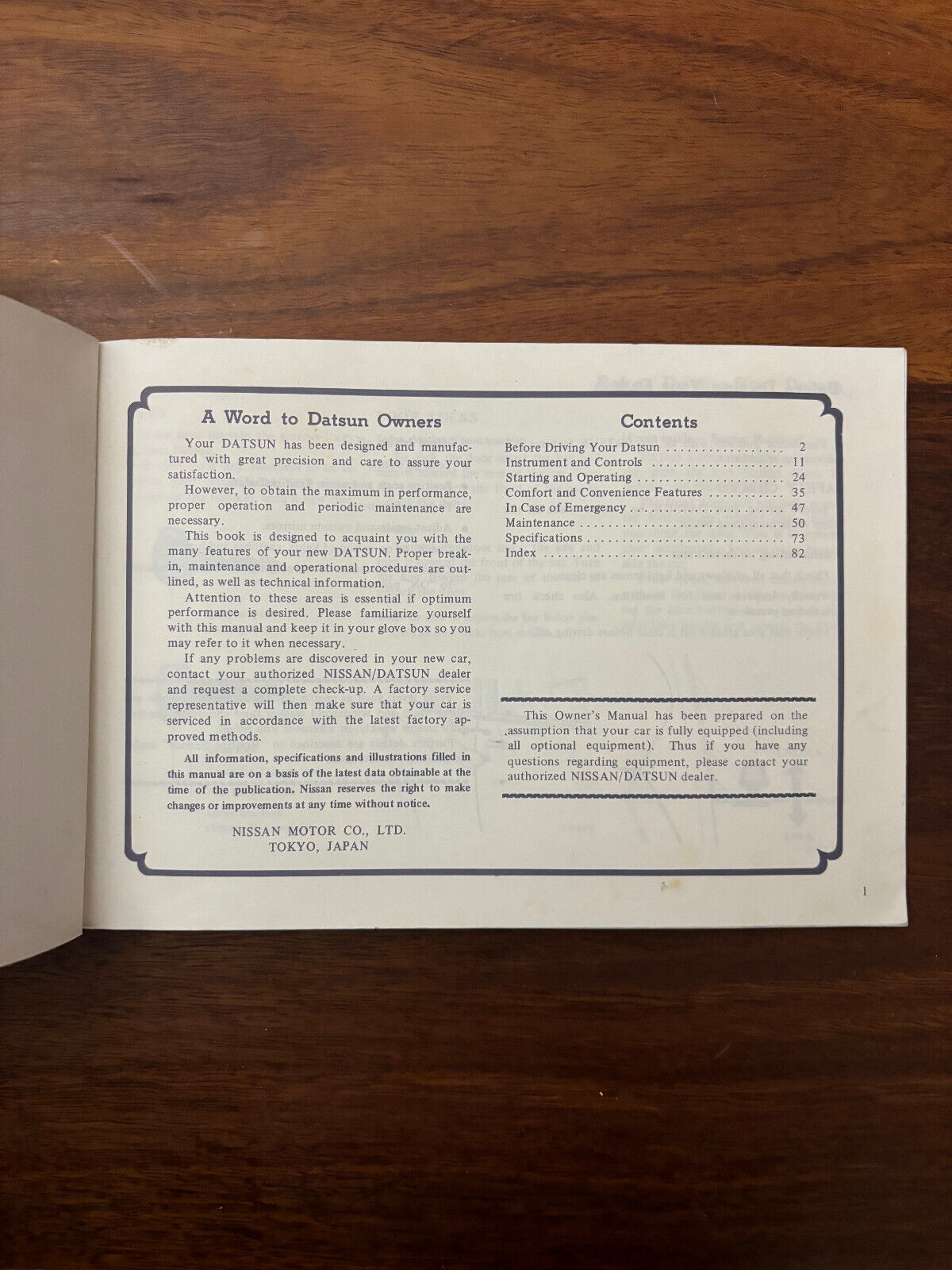 Datsun 180B 160B Model 610 Series Vintage Owner Manual Handbook