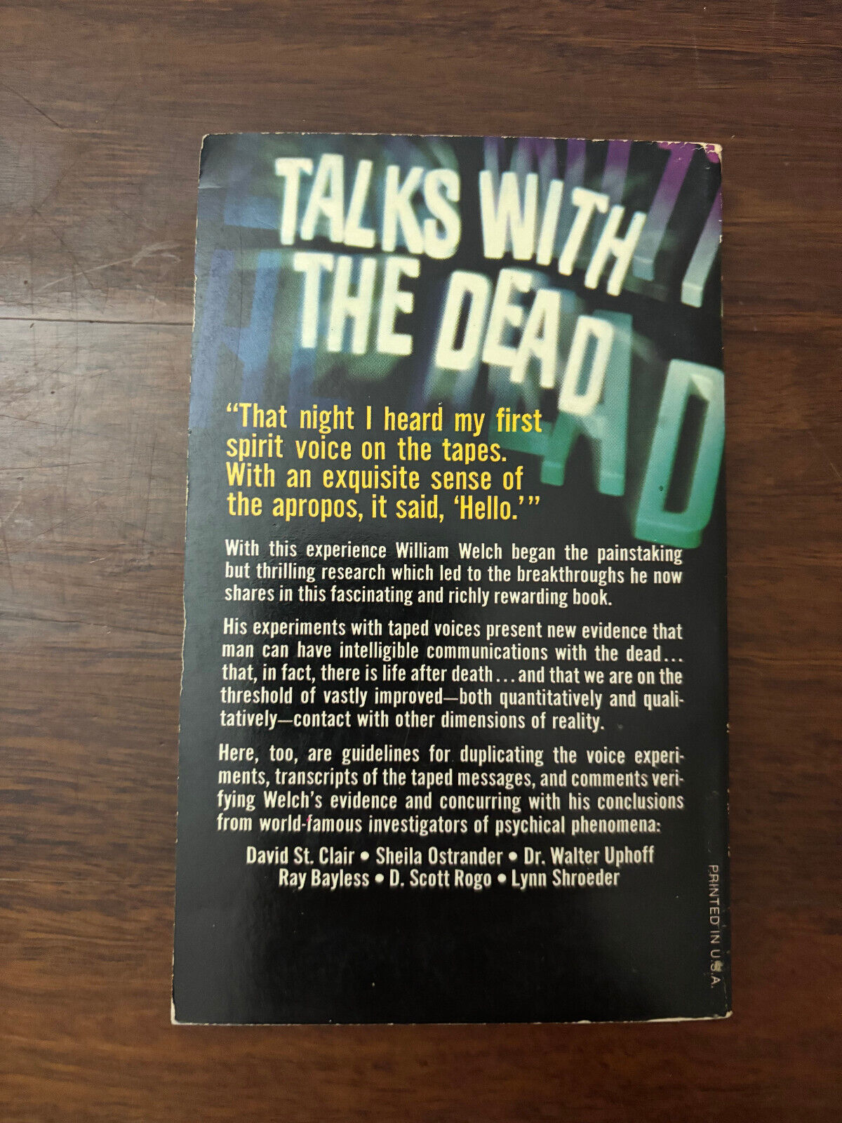 Talks with the dead Paperback by William Addams Welch – 1 Jan. 1975