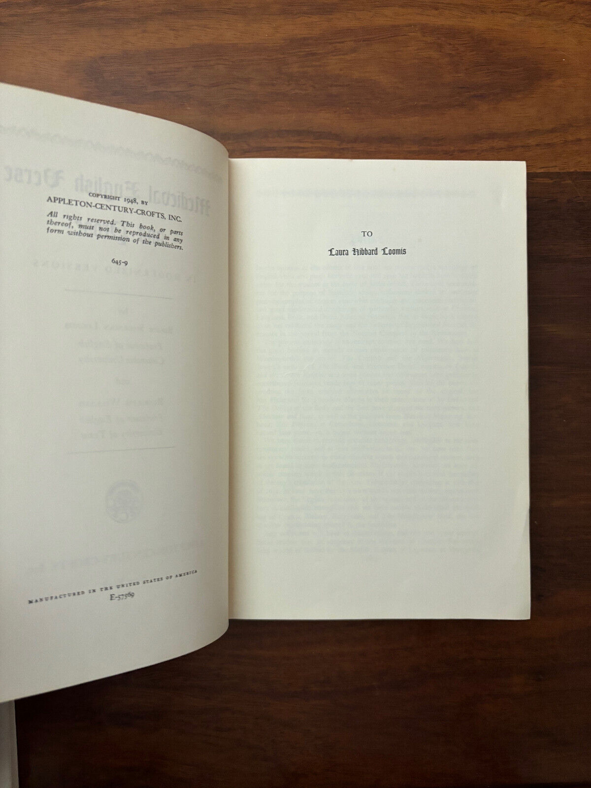 Medieval English Verse and Prose by Roger Loomis -Hardcover -1948 -Vintage Prose