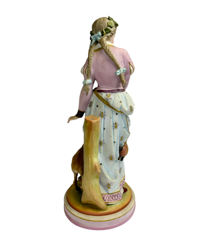 Pair Scheibe-Alsbach Porcelain Figurines with Hound & Fawn – German