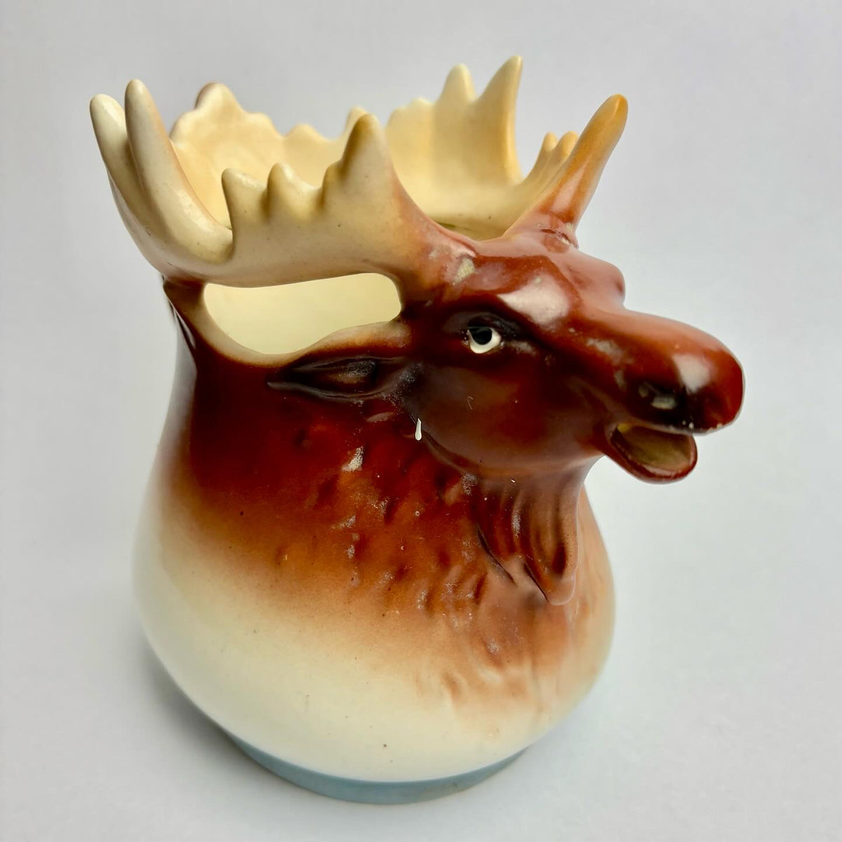 Vintage Czech Moose Head Jug / Pitcher – Figural Hunting Lodge – c.1920s