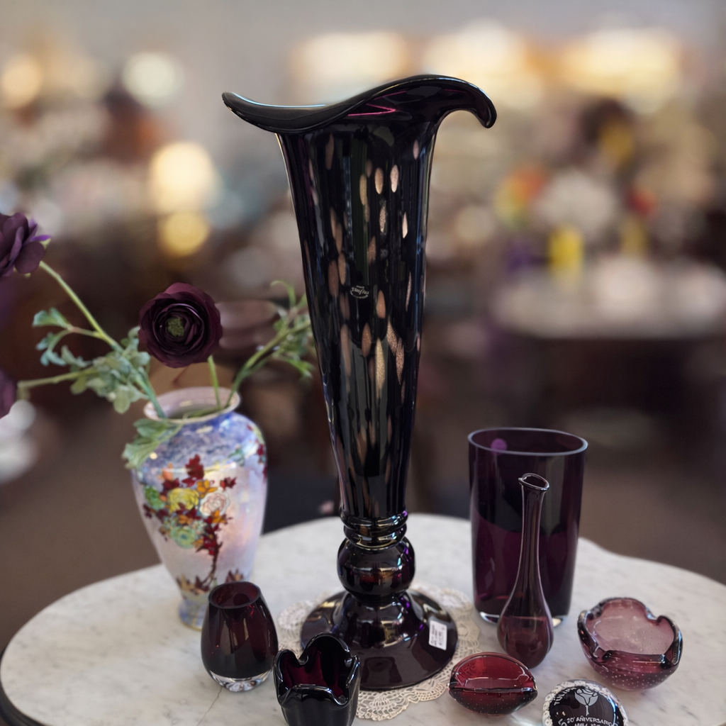 Krosno “Jozefina” Hand-Blown Art Glass Floor Vase – Poland (Late 20th Century)