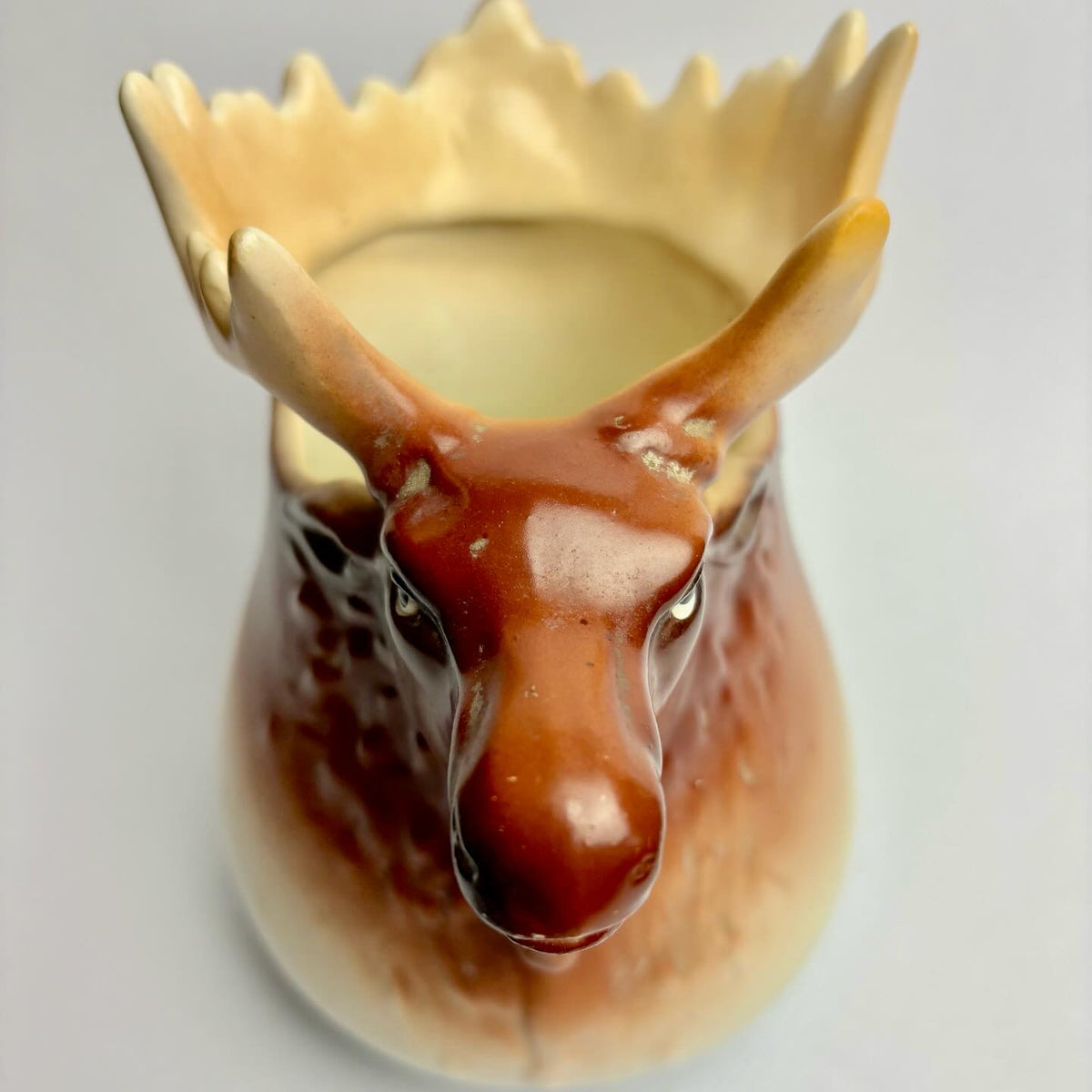 Vintage Czech Moose Head Jug / Pitcher – Figural Hunting Lodge – c.1920s