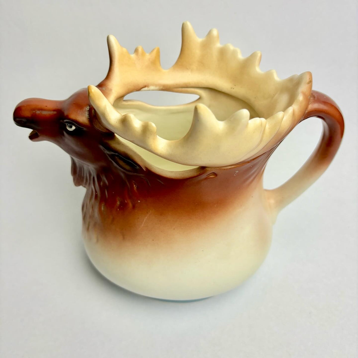 Vintage Czech Moose Head Jug / Pitcher – Figural Hunting Lodge – c.1920s