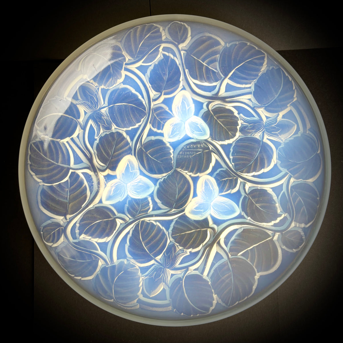 Art Deco Opalescent Glass Bowl ‘Hazelnut & Leaf’ Motif c1930s