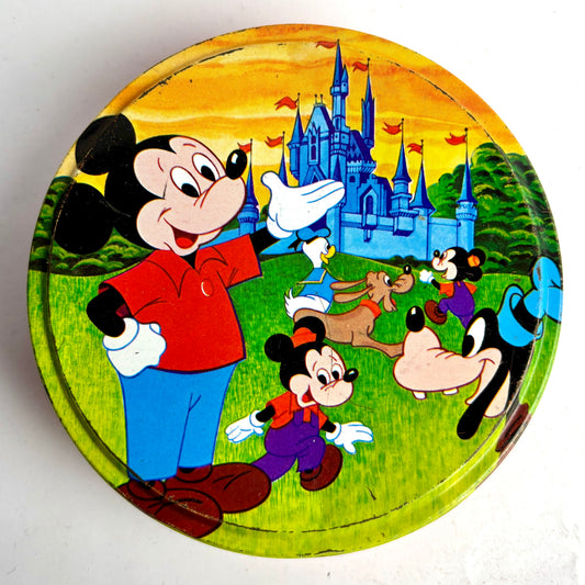 Vintage Walt Disney Productions Tinplate Biscuit / Trinket Tin (c.1980s)
