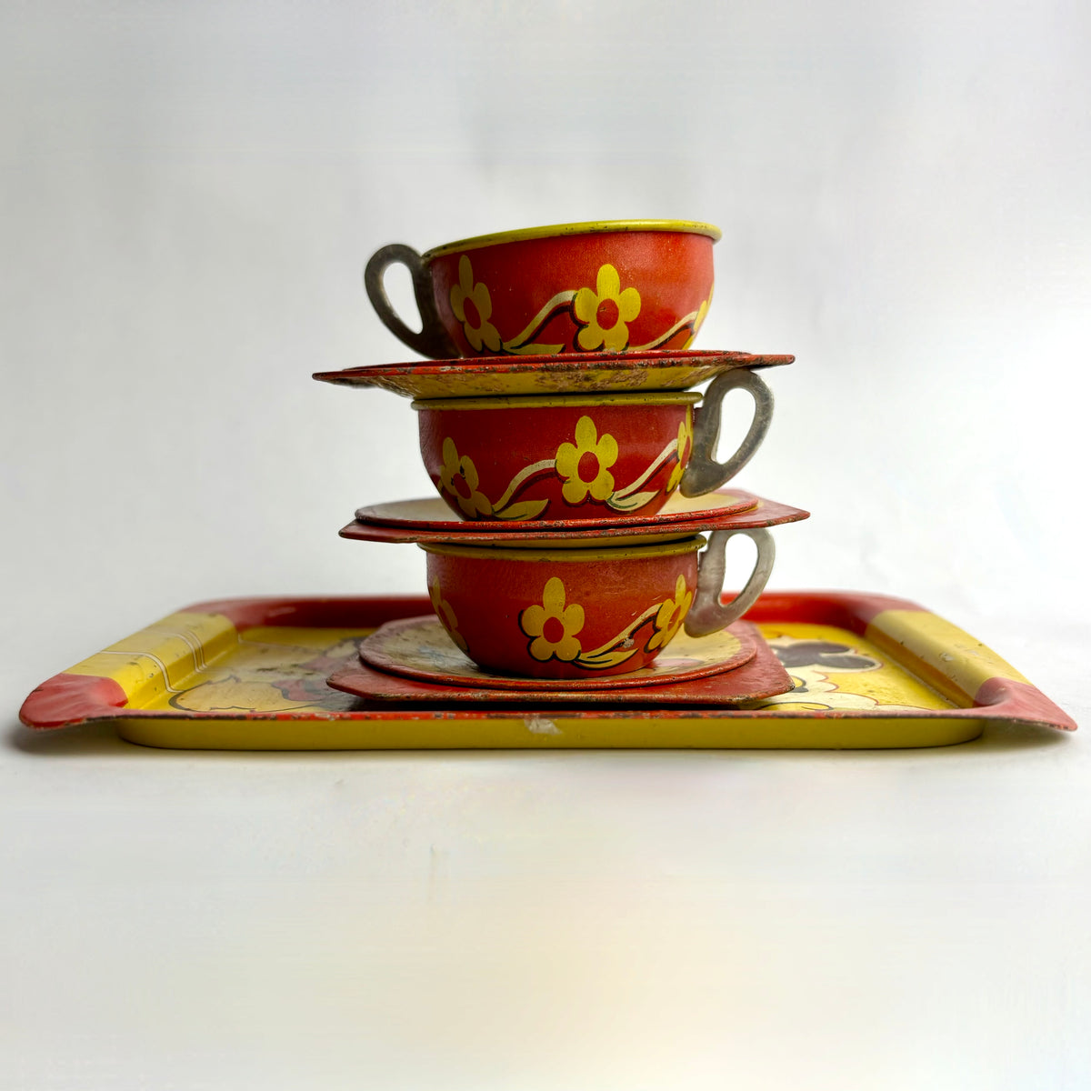 Vintage “Happy Nak Series” Walt Disney Tin Tea Set (Made in England)