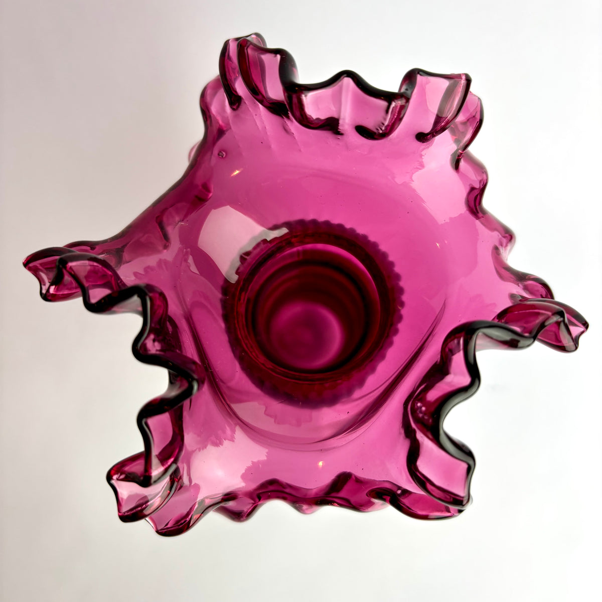 Victorian Cranberry Glass Tall Vase c.1890