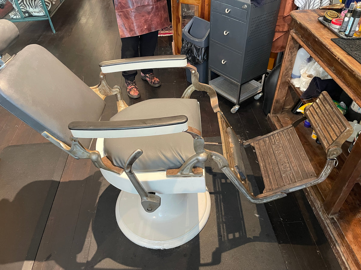 Pair of Vintage Raynor Hydraulic Barber Chairs – Fully Refurbished