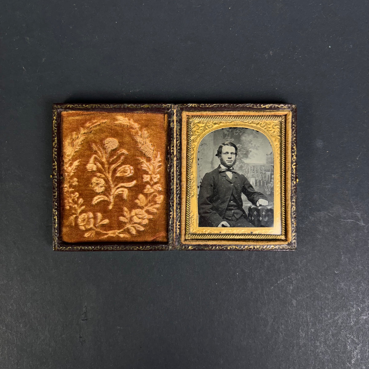 Victorian Leather Cased Tintype Portrait of Young Gentleman c.1860–1870