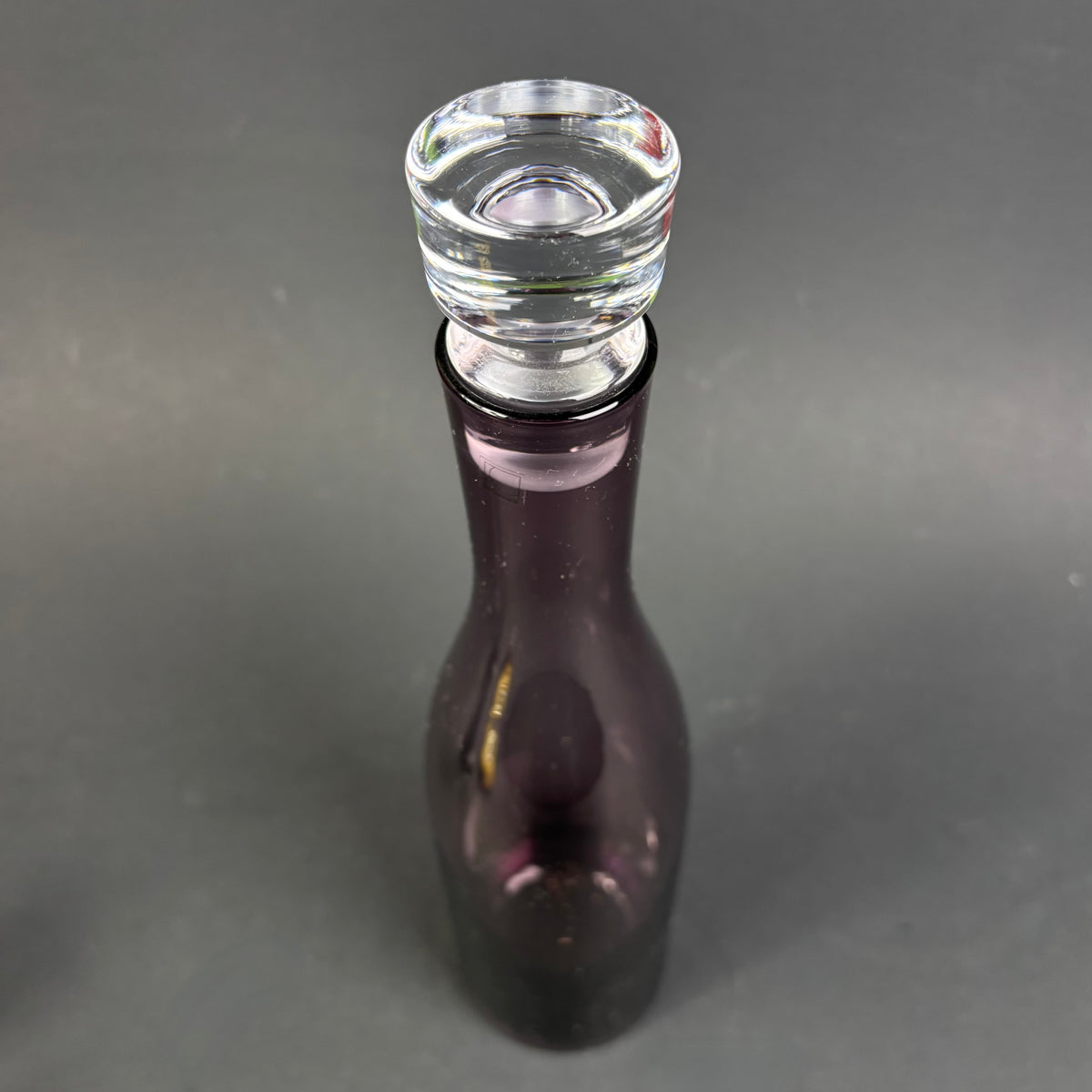 Vintage Amethyst Glass Decanter with Stopper