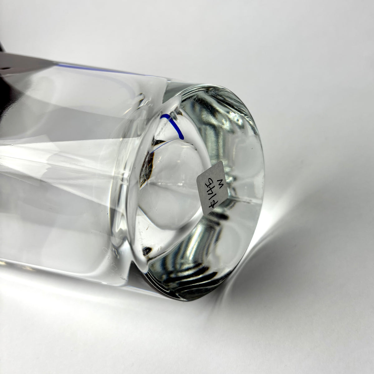 Modern Studio Art Glass Vase — Sculptural Clear & Ox-Blood Design