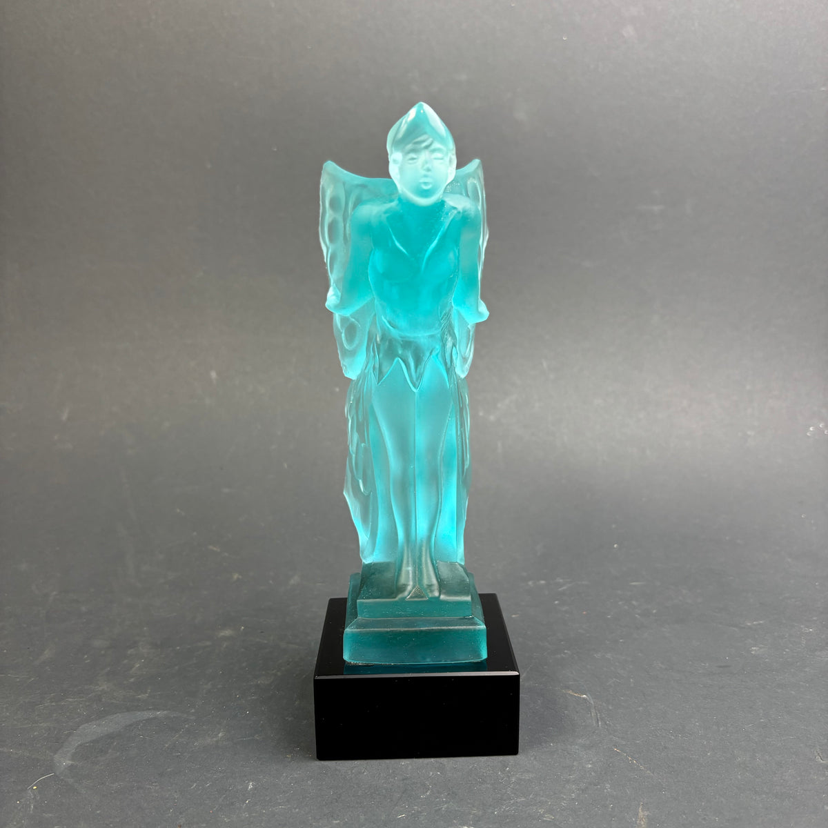 Spirit of Ecstasy Frosted Uranium Glass Sculpture