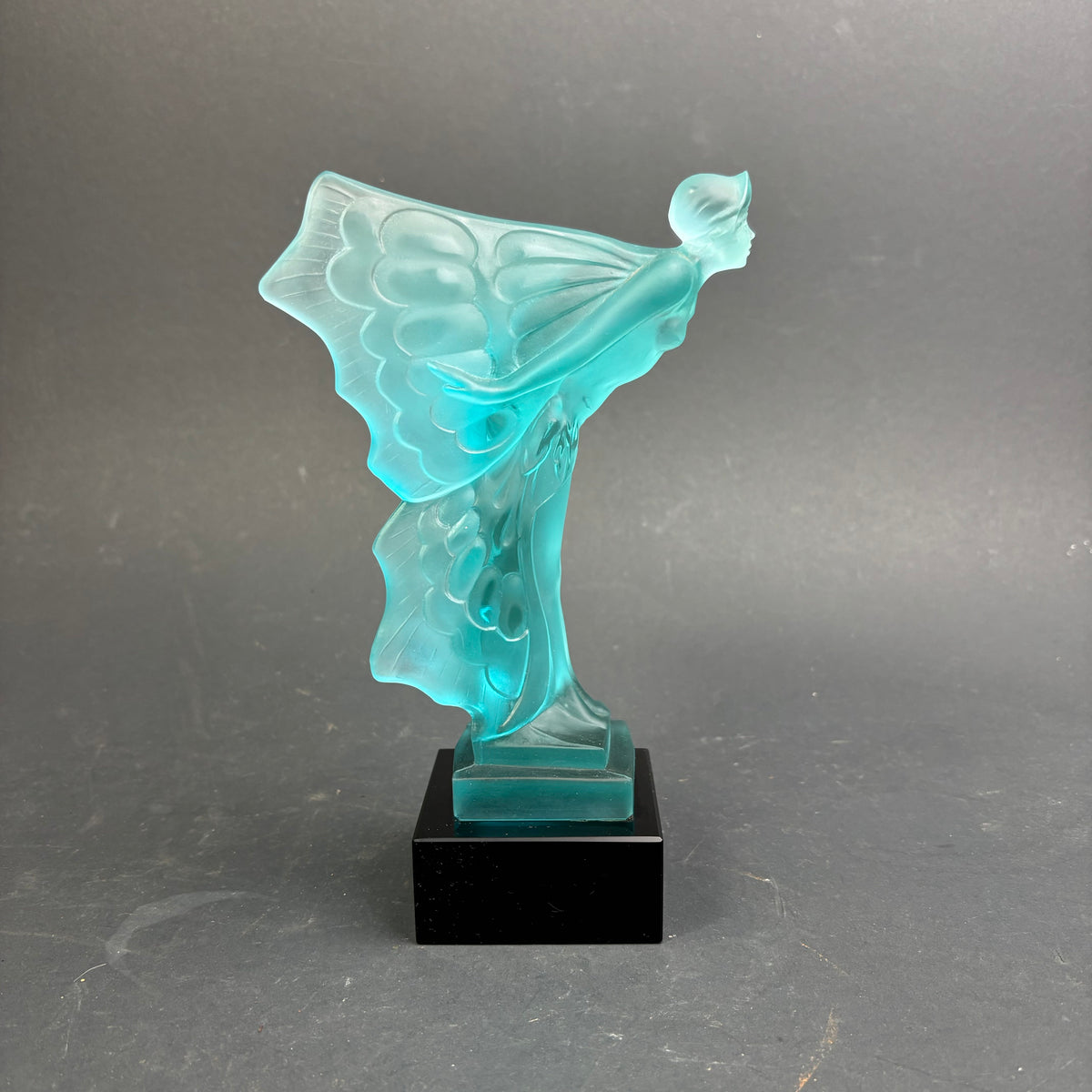 Spirit of Ecstasy Frosted Uranium Glass Sculpture