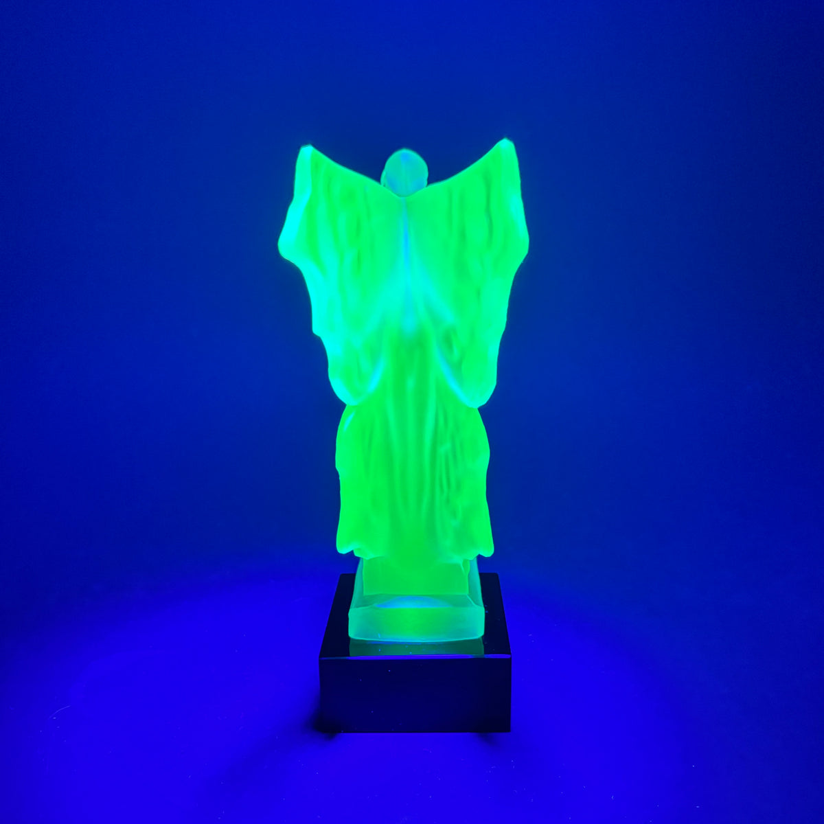 Spirit of Ecstasy Frosted Uranium Glass Sculpture
