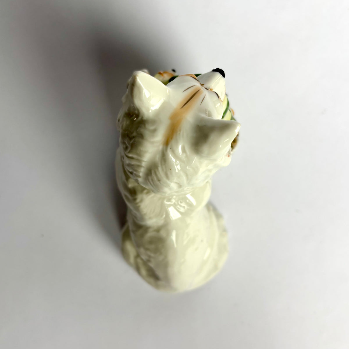 Vintage Dog with Basket Spill Vase