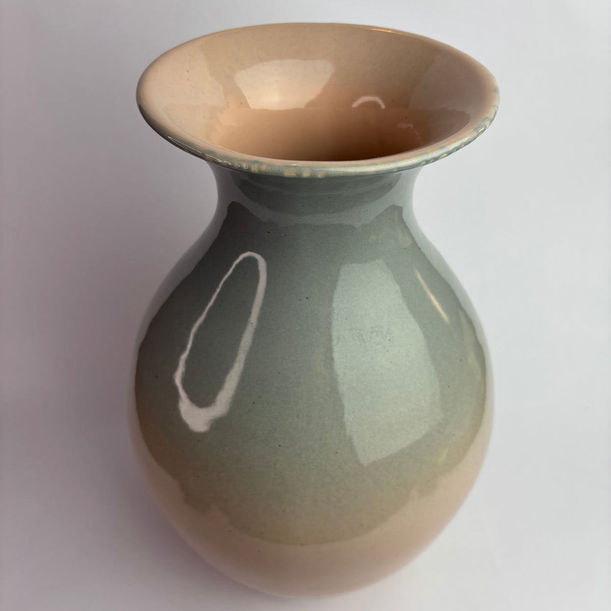 Höf Pottery Bottle Vase – 33cm – Sage & Cream – Western Australia