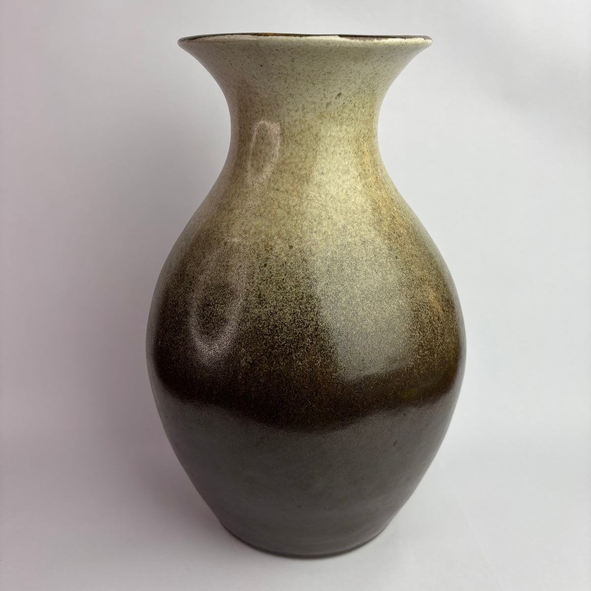 Höf Pottery Large Bottle Vase – 33cm – Olive & Chocolate – Western Australia Studio Ceramic