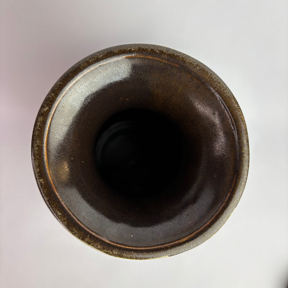 Höf Pottery Large Bottle Vase – 33cm – Olive & Chocolate – Western Australia Studio Ceramic