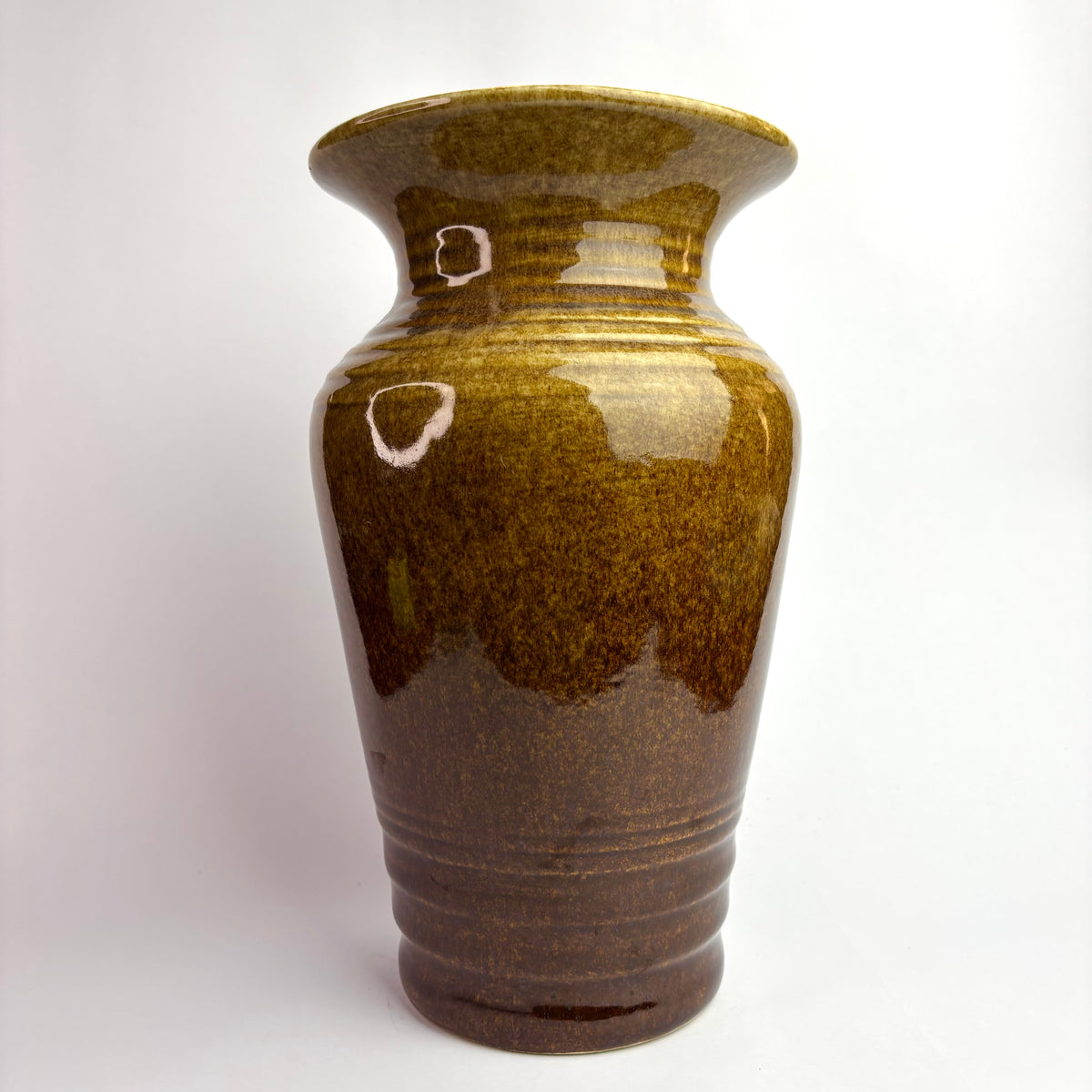 Höf Pottery Vase – 28cm – Olive & Brown Glaze – Western Australia Studio Ceramic