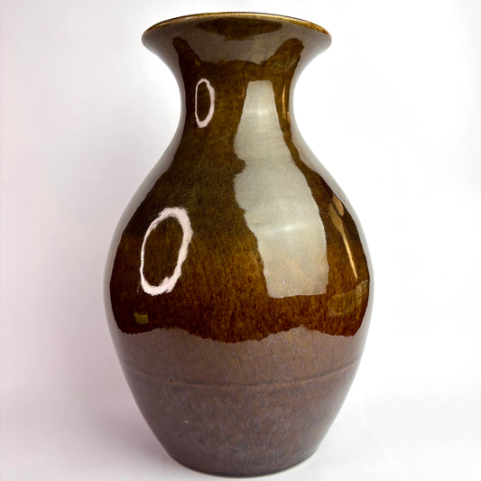 Höf Pottery Large Vase – 33cm – Brown Drip Glaze – Western Australia Studio Ceramic