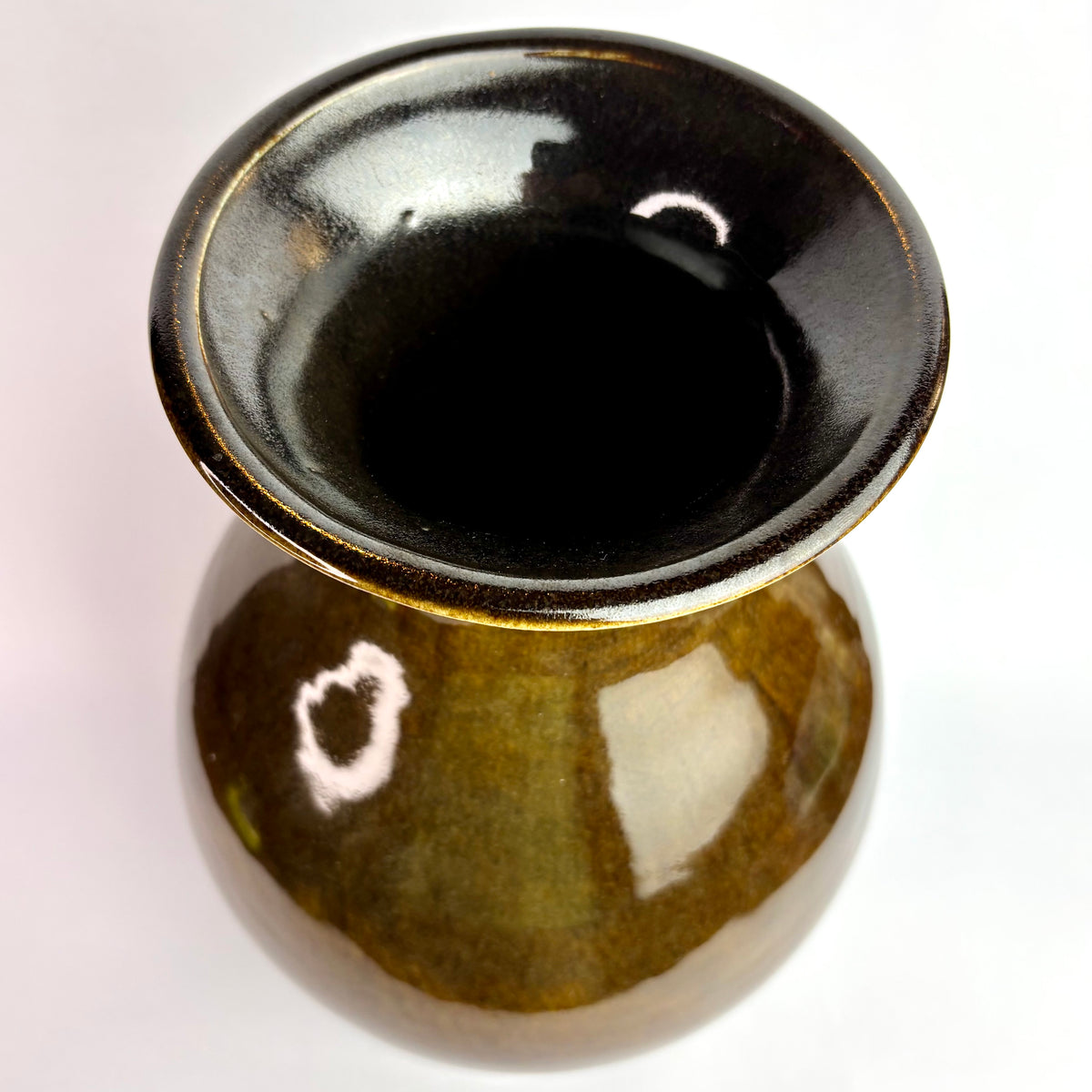 Höf Pottery Large Vase – 33cm – Brown Drip Glaze – Western Australia Studio Ceramic