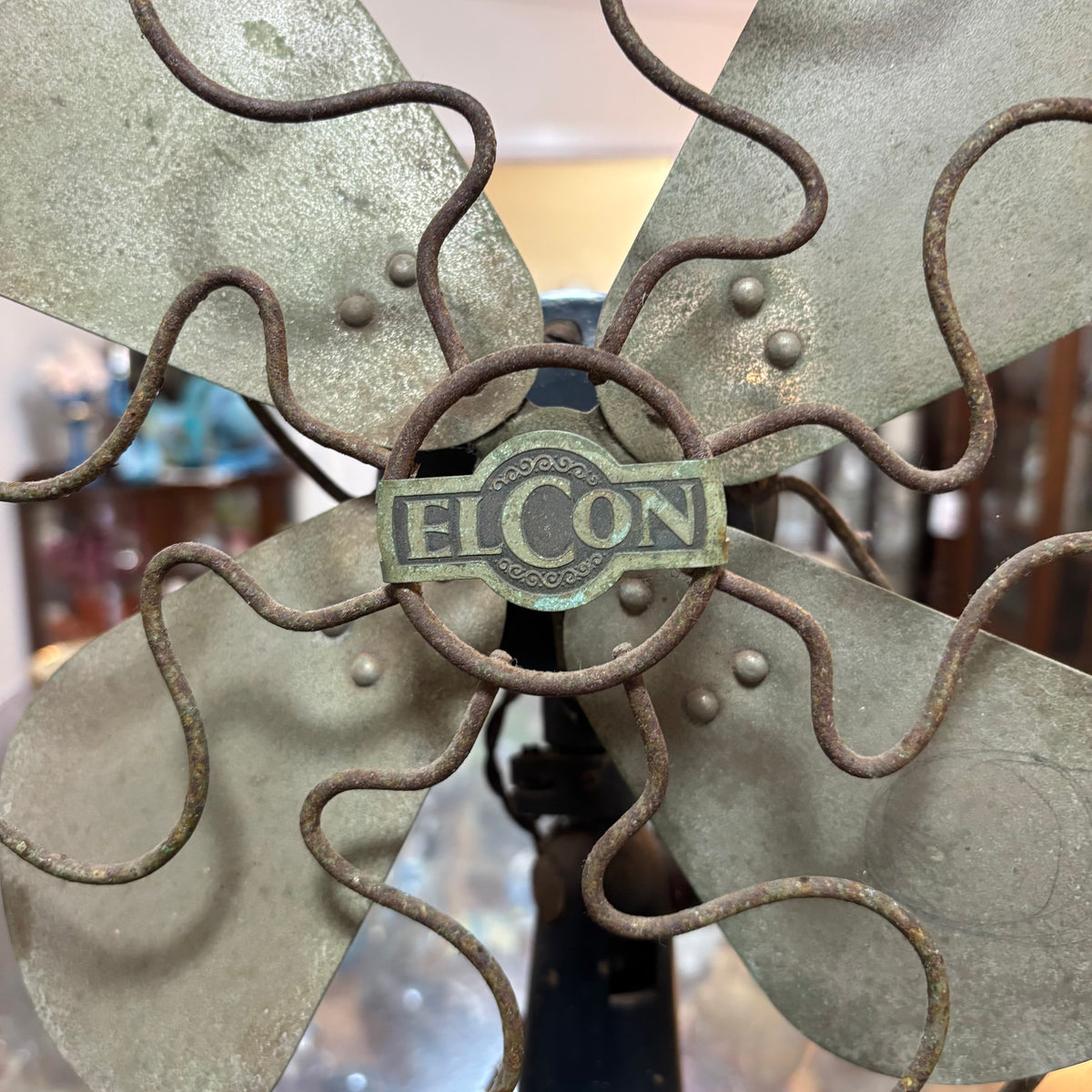 Vintage Elcon Oscillating Electric Desk Fan c1930s–40s – Original Australian Industrial Fan