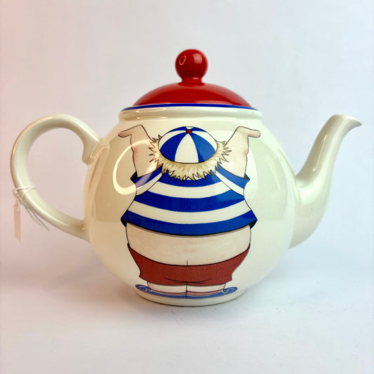 Arthur Wood “Fat Boy” Teapot with Red Lid – Made in England