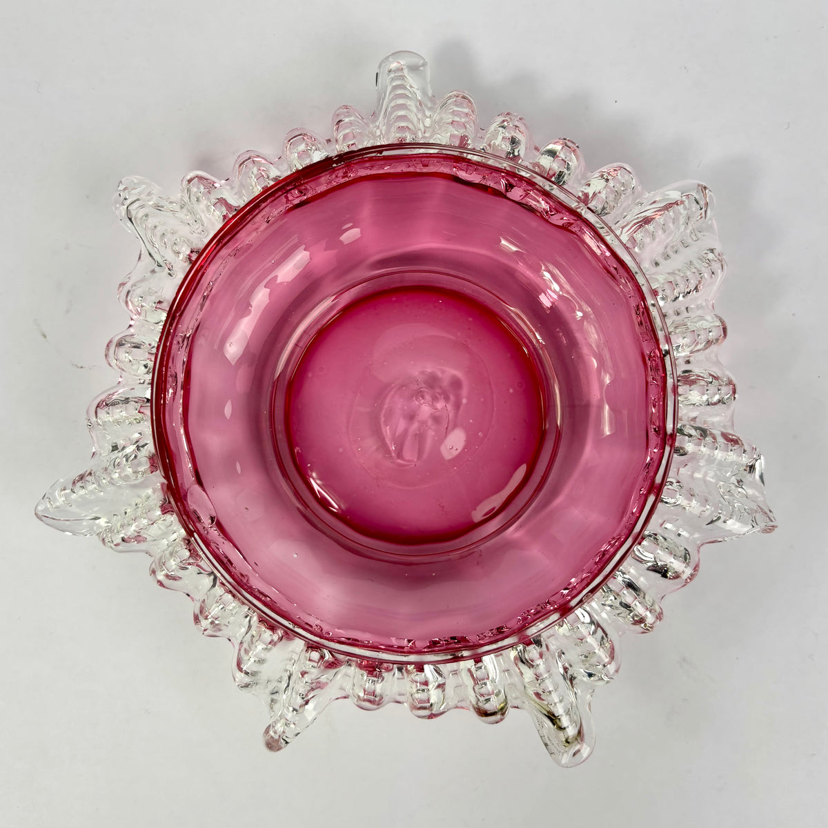 Victorian Cranberry Glass Covered Bonbon Dish c.1880–1900