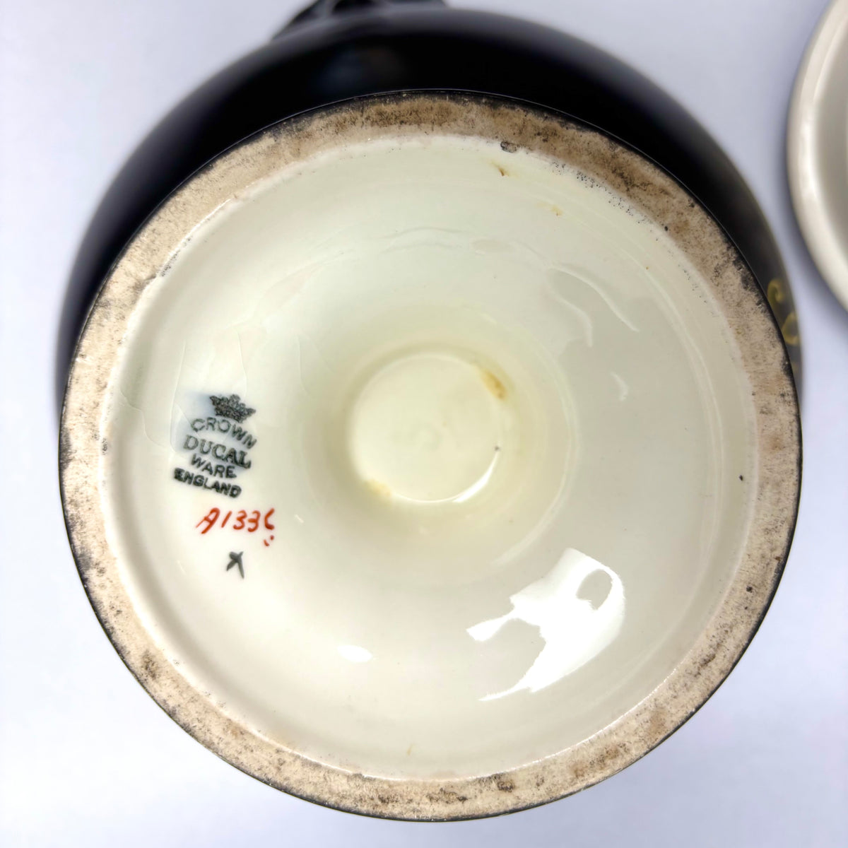 Antique Crown Ducal Rose Bowl with Frog – Art Deco c1930s