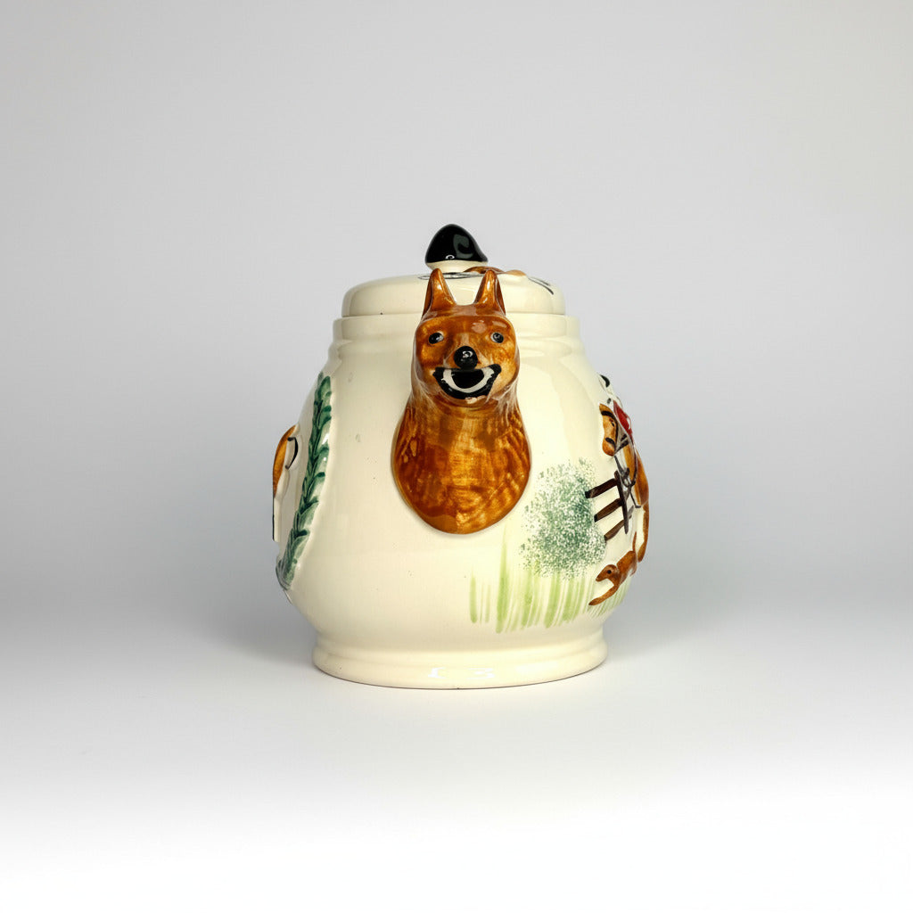 Fox Hunt Ceramic Teapot, Jug & Sugar Bowl Trio