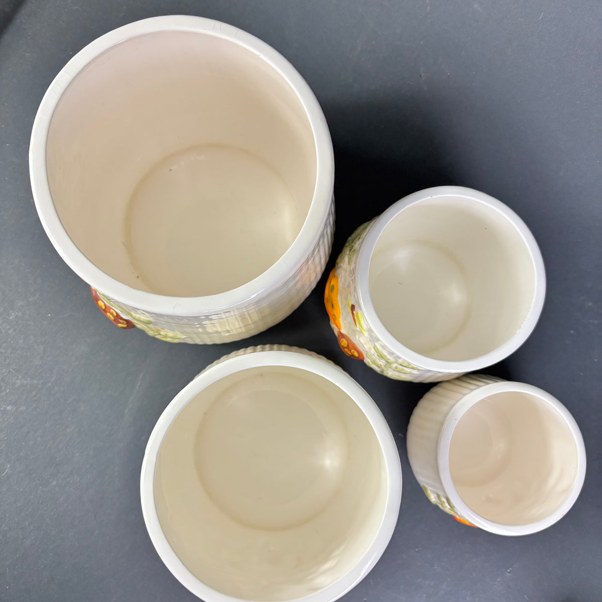 Vintage Japanese Mushroom Canister Set – Set of Four