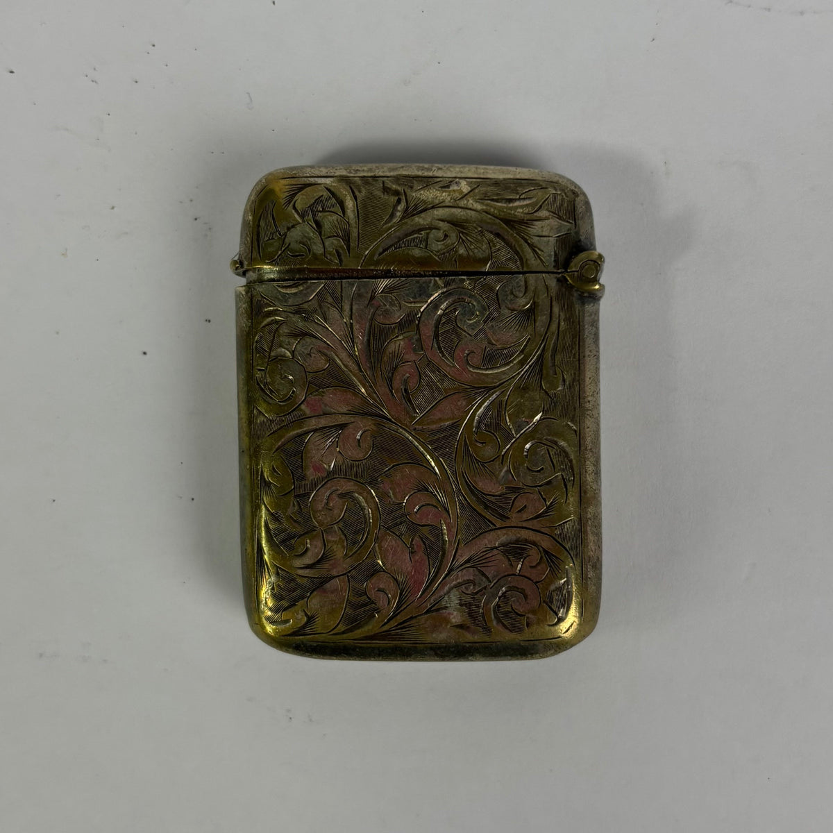 Antique Silver Plate Engraved Vesta Case / Match Safe