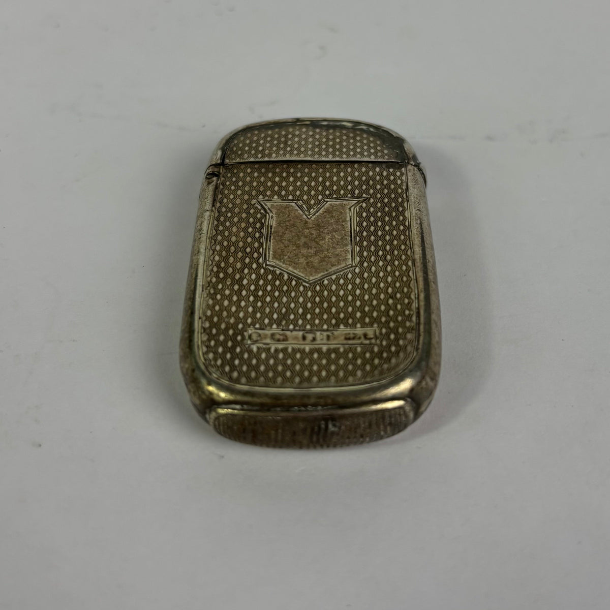 Vintage Sterling Silver Vesta Case / Match Safe – Engine Turned Design