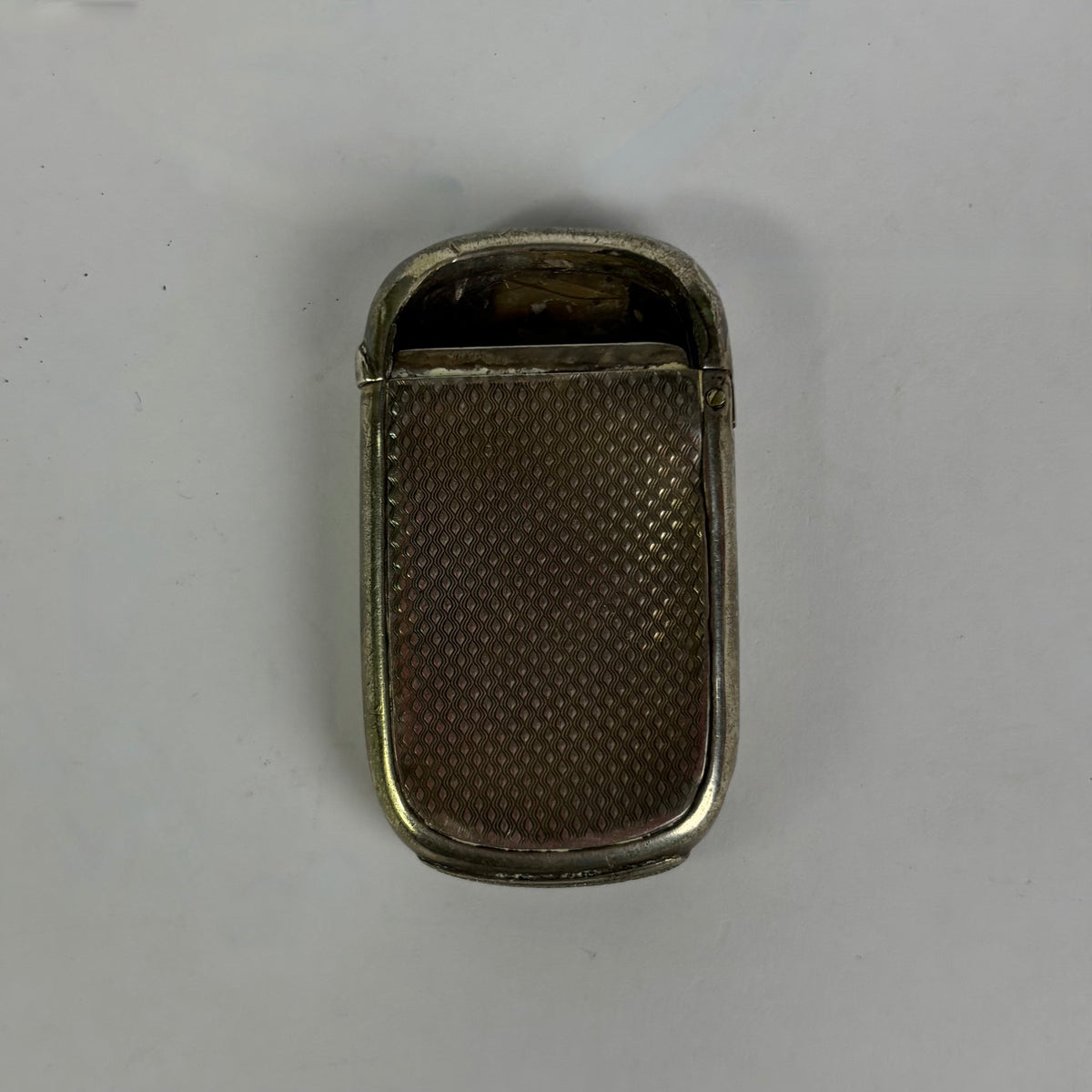 Vintage Sterling Silver Vesta Case / Match Safe – Engine Turned Design