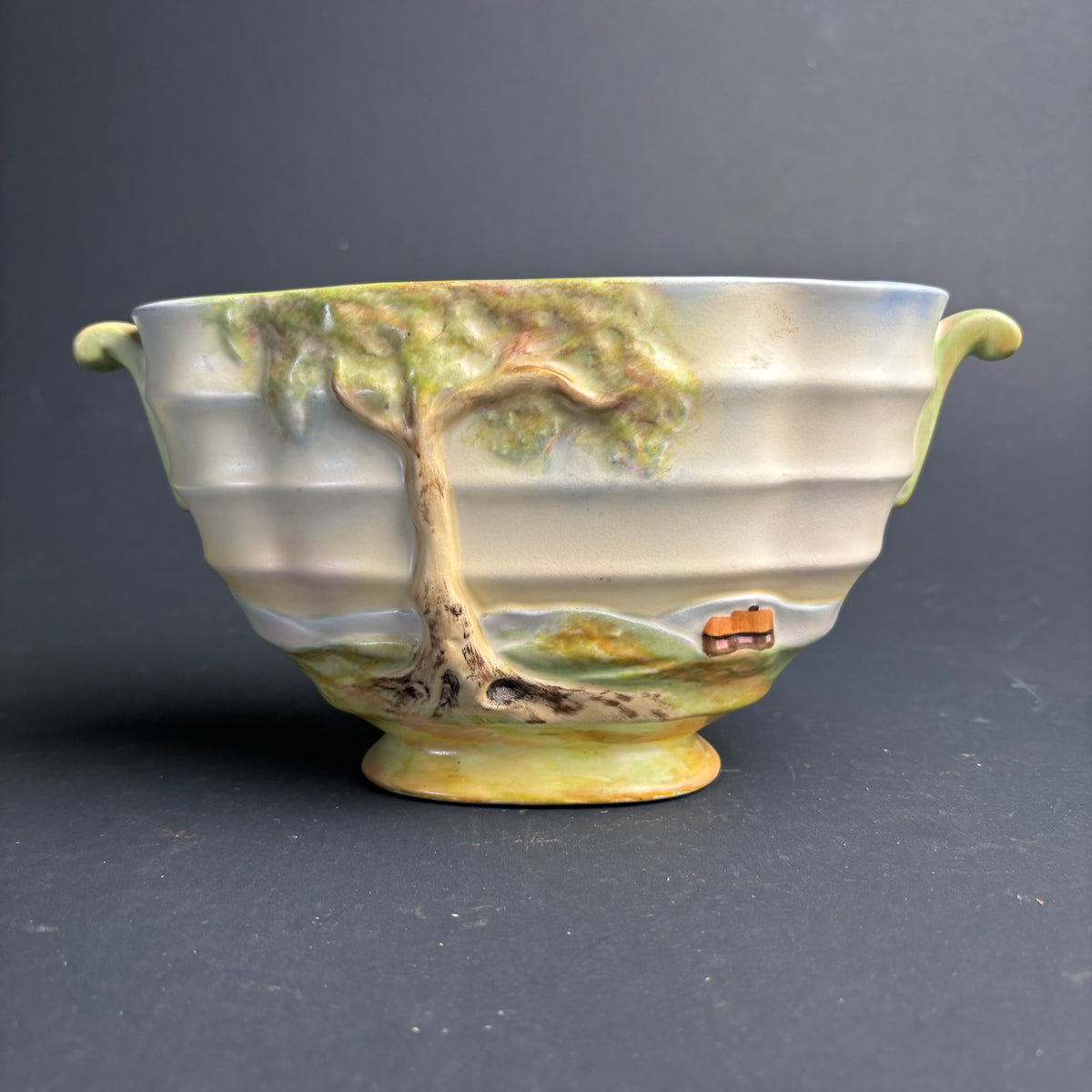 Crown Ducal Relief Landscape Bowl – England
