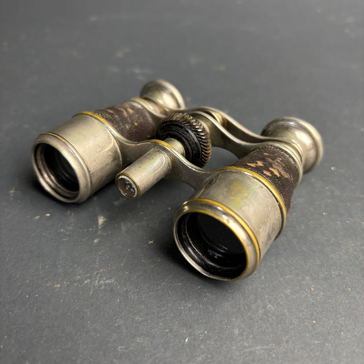 Antique Opera Glasses with Compass – Brass & Leather