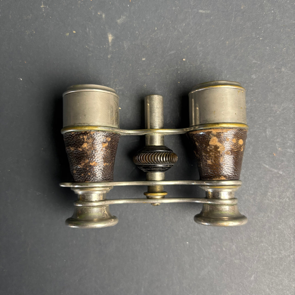 Antique Opera Glasses with Compass – Brass & Leather