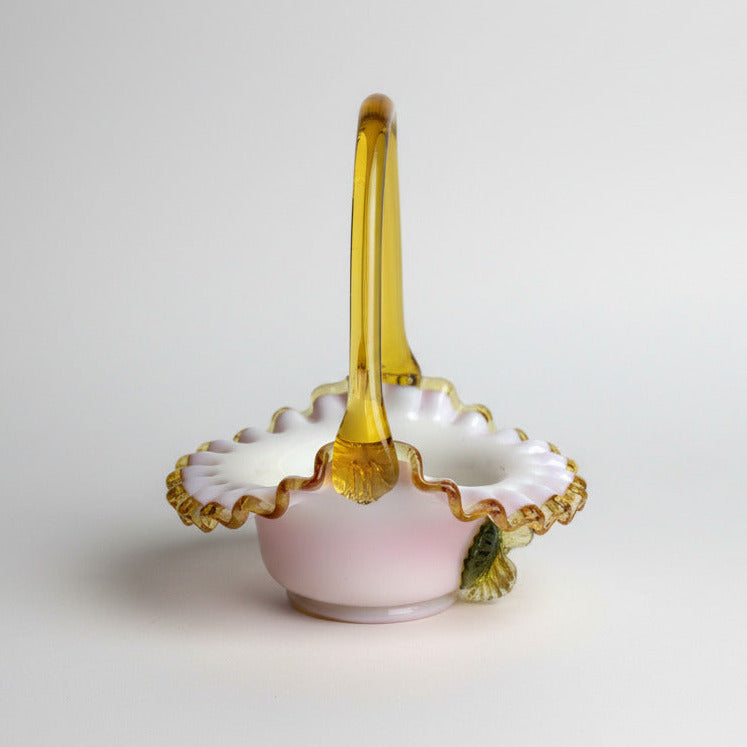 Victorian Uranium Glass Basket – Attributed to Stevens & Williams